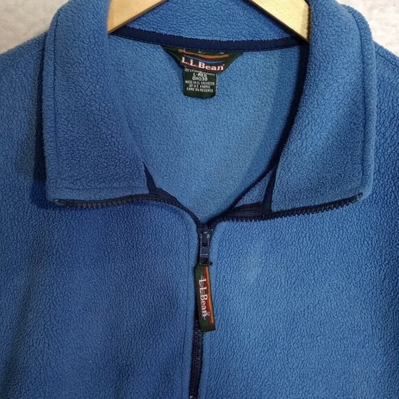 Vintage LL Bean Women's Full Zip Fleece Sweater Blue Size Large - Picture 10 of 10